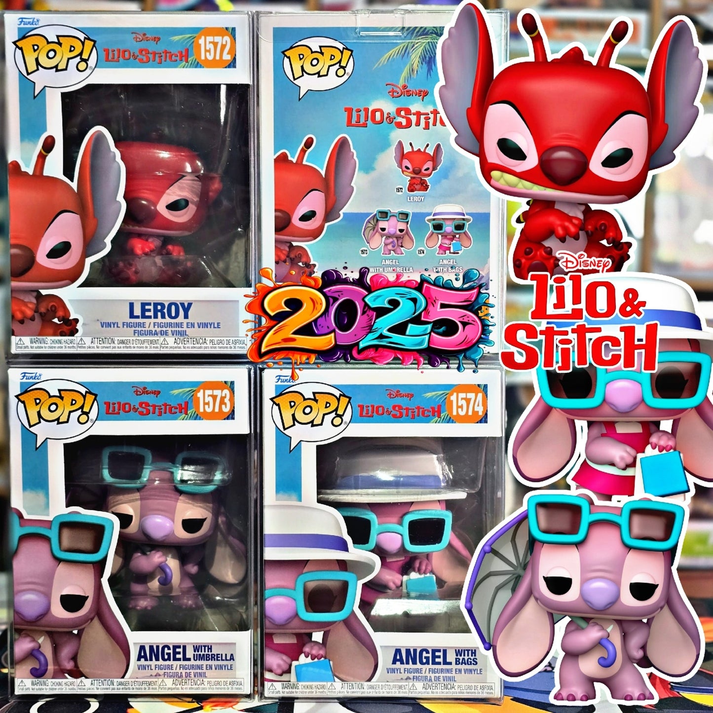 Set of 3 Funko Pop! Disney | Lilo & Stitch #1572 #1573 #1574 <2025>
